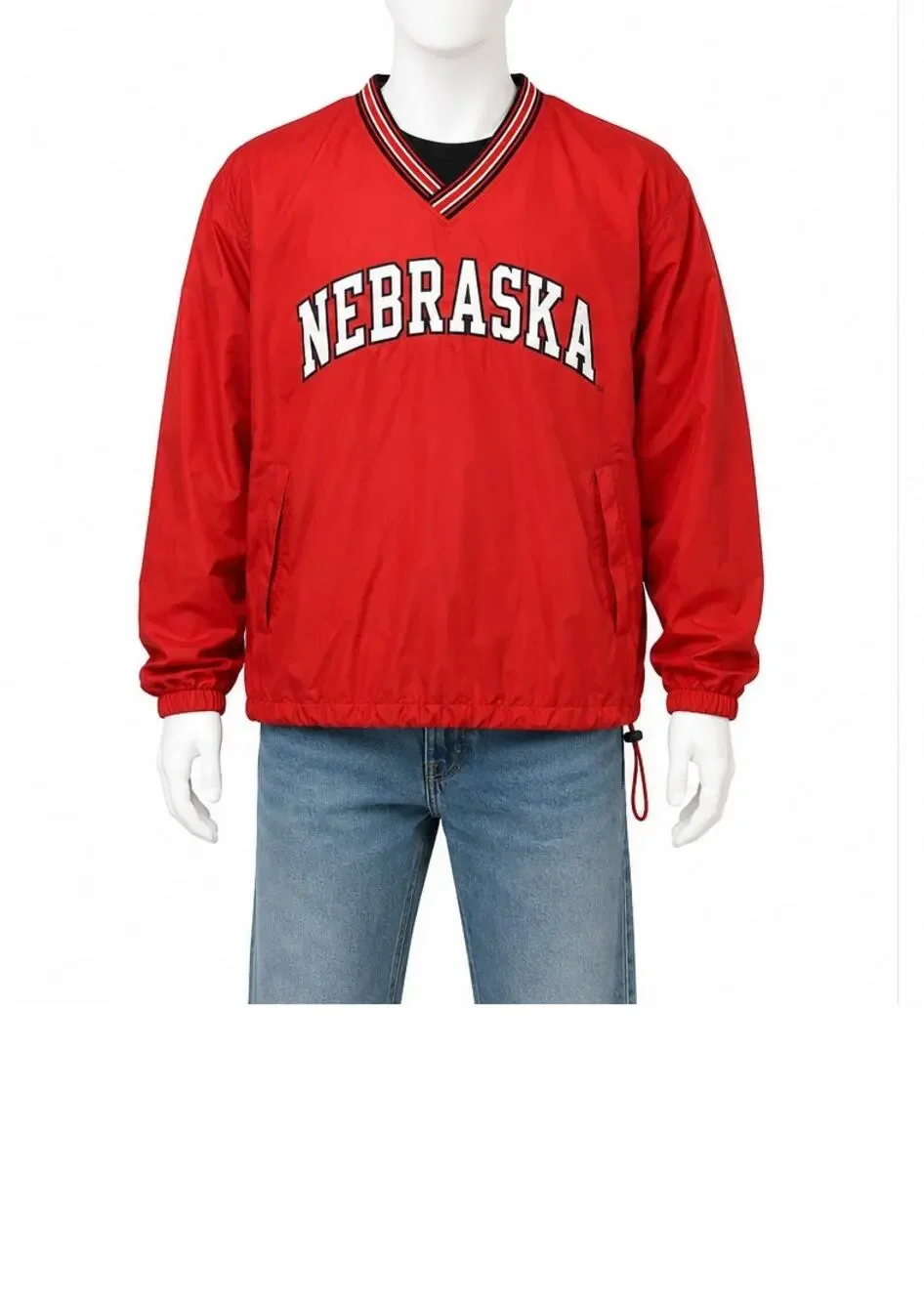 Vintage 90s Champion Nebraska Cornhuskers Pullover Windbreaker Men XL Red NCAA